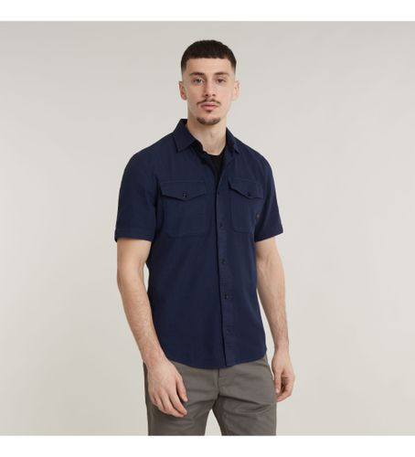 Til mænd. D19751-D454-B597 Marine Slim skjorte navy (XS), Casual, Bomuld, Korte ærmer, Bæredygtig - G-Star - Modalova