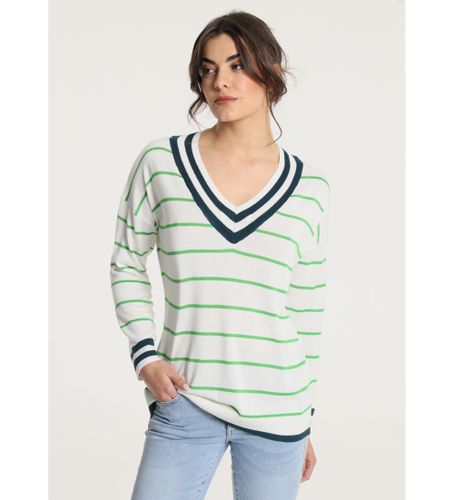Til kvinder. 350008027 stribet trøje (S), Casual, Akryl, Viscose, Lange ærmer - Victorio & Lucchino, V&L - Modalova