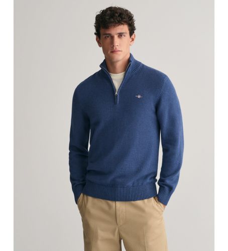 Til mænd. 8030170 Pullover med halv lynlås Casual navy (4XL), Bomuld, Lange ærmer - Gant - Modalova