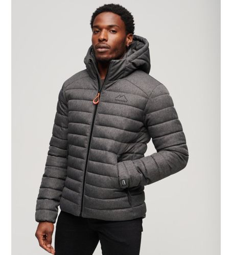 Til mænd. M5011871A Sildebensmønstret Fuji-jakke med hætte (S), Casual, Bæredygtig, Genanvendt nylon - Superdry - Modalova