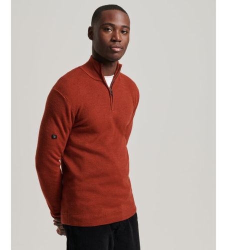 Til mænd. M6110515A Pullover i merinould med halv lynlås, (XL), Casual, Nylon - Superdry - Modalova