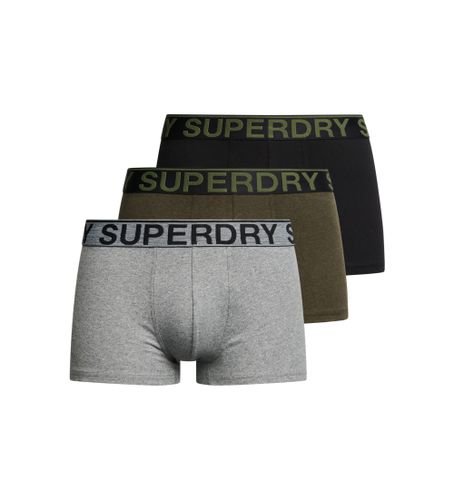 Til mænd. M3110450A Pakke med 3 boxershorts i økologisk bomuld grå, , (M), Afslappet, Økologisk bomuld, Bæredygtig - Superdry - Modalova