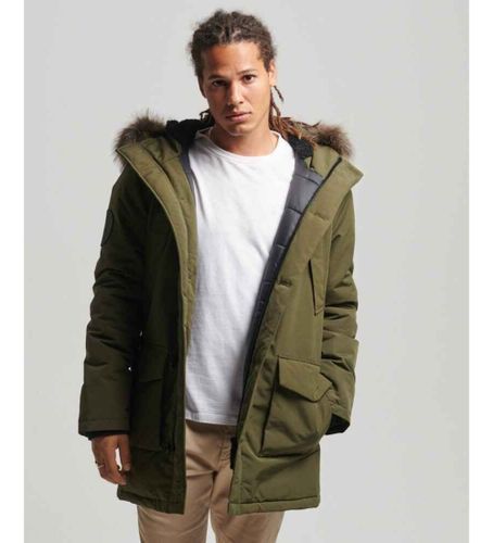 Til mænd. M5011573A Parka med hætte i imiteret pels Everest green (XS), Casual, Grøn, Polyester, Bæredygtig - Superdry - Modalova