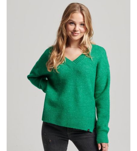 Til kvinder. W6110521A Overdimensioneret trøje med V-hals, (XS), Casual, Akryl, Lange ærmer - Superdry - Modalova
