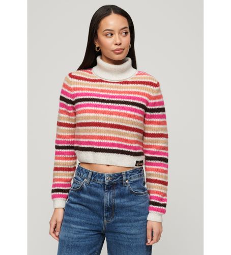 Til kvinder. W6110536A stribet kort trøje med rullekrave (XS), Casual, Akryl, Lange ærmer - Superdry - Modalova