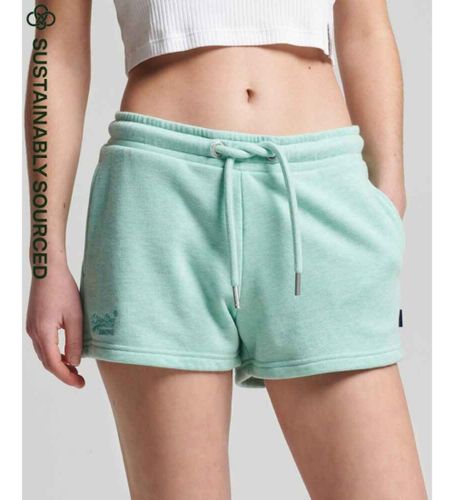 Til kvinder. W7110286A Shorts i økologisk bomuldsstrik med logo Vintage Logo green (XS), Casual, Sport, Grøn, Økologisk bomuld, Bære - Superdry - Modalova