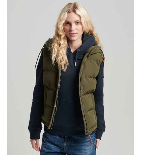 Til kvinder. W5010907A Quiltet vest med hætte Everest- (M), Casual, Nylon, Bæredygtig - Superdry - Modalova