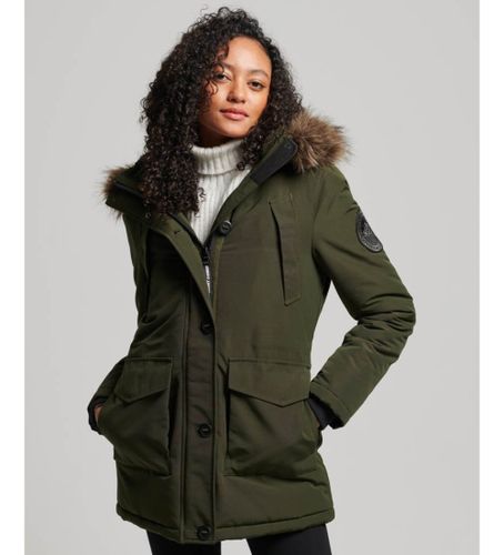 Til kvinder. W5011572A Parka med hætte i imiteret pels Everest green (XS), Casual, , Polyester - Superdry - Modalova
