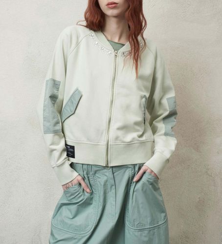 Til kvinder. 24SBLDF01288 Sweatshirt detalje satin (M), Casual, Bomuld, Lange ærmer - Blauer - Modalova