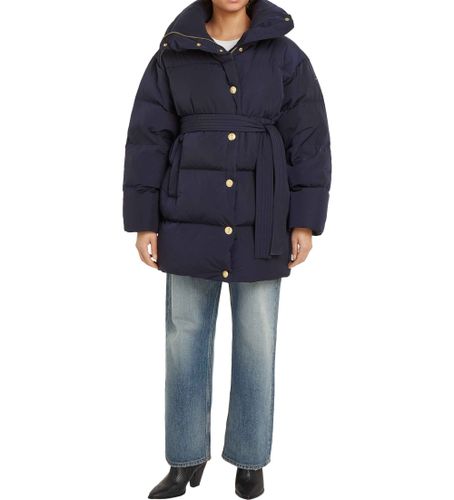 Til kvinder. WW0WW44133 Kort navy quiltet frakke (M/L), , Casual, Genanvendt nylon - Tommy Hilfiger - Modalova