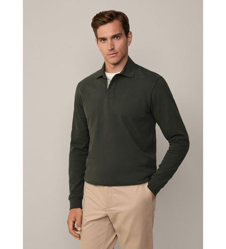 Til mænd. HM570838 Rugbygrøn vævet poloshirt (S), Casual, Bomuld, Lange ærmer - Hackett London - Modalova