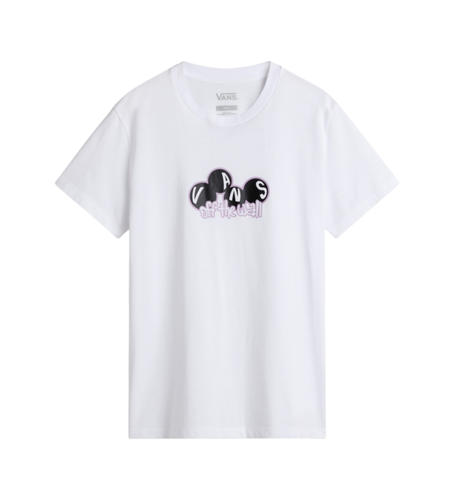 Til kvinder. VN000HHNWHT1 T-shirt Rolling (L), Casual, Bomuld, Korte ærmer - Vans - Modalova