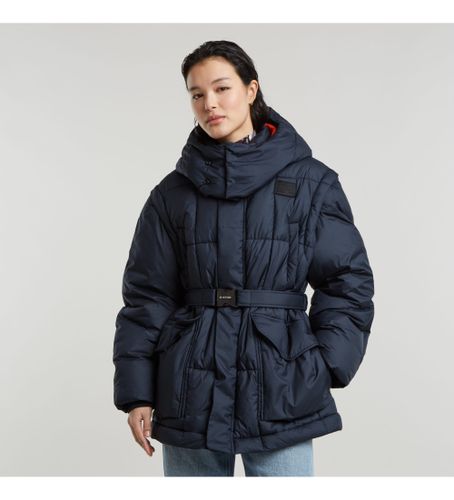 Til kvinder. D25232-B958-C742 Modular Padded Hooded Coat Modular Padded Hooded Navy (XS), Casual, Genanvendt polister, Bæredygtig, Blå - G-Star - Modalova