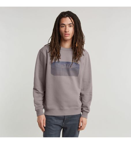 Til mænd. D25099-D733-G106 Stacked Old Skool Logo R sweatshirt (L), Casual, Lange ærmer, Økologisk bomuld, Bæredygtig - G-Star - Modalova