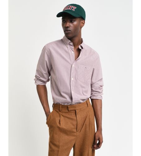 Til mænd. 3000140 Poplin-skjorte Regular Fit Banker Stripe bordeaux (XL), Casual, Bomuld, Lange ærmer - Gant - Modalova