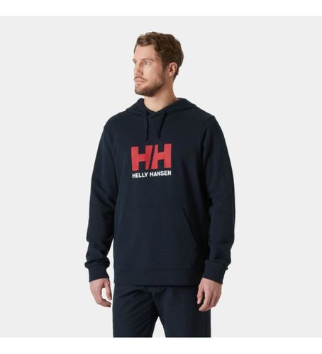 Til mænd. 30394 Sweatshirt med hætte og navy-logo (XL), Casual, Lange ærmer, Økologisk bomuld, Bæredygtig - Helly Hansen - Modalova