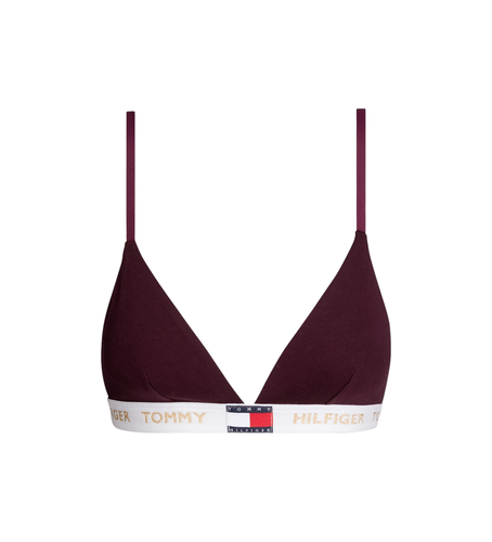 Til kvinder. UW0UW05651 Maroon Rp Triangle Bra (M), Afslappet, , Økologisk bomuld, Bæredygtig - Tommy Hilfiger - Modalova