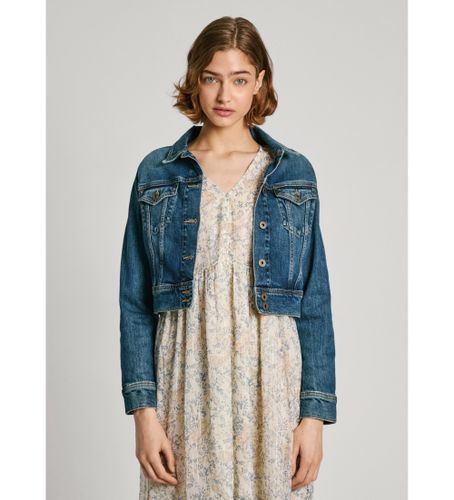 Til kvinder. PL402431HW7 Afkortet jakke (XS), Casual, Bomuld, Denim, Bæredygtig - Pepe Jeans - Modalova