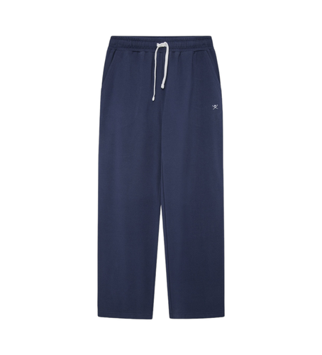 Til mænd. HMU20035 Børstede navy home wear-bukser (S), Afslappet, Bomuld - Hackett London - Modalova