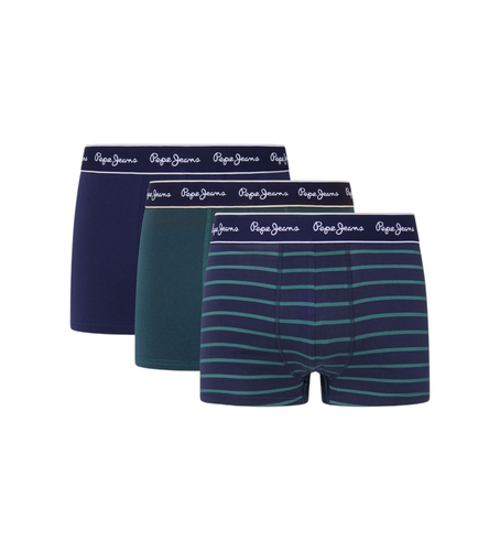 Til mænd. PMU11164 Pakke 3 Boxershorts Striber (S), Afslappet, Grøn, Bomuld - Pepe Jeans - Modalova