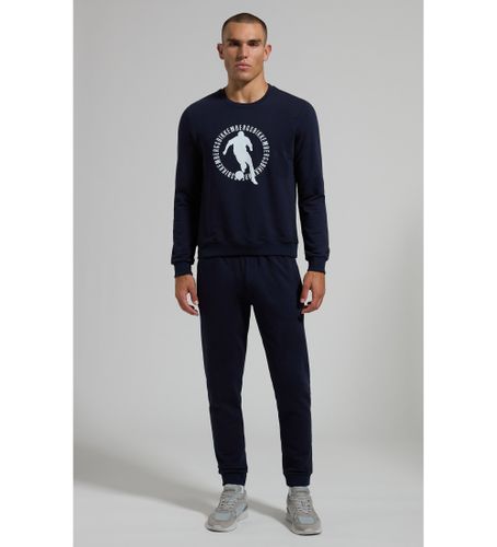 Til mænd. BMF0466 Sporty sæt med rundt logo i navy (S), Casual, Bomuld, Multisport - Bikkembergs - Modalova