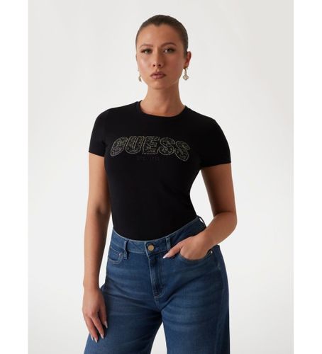 Til kvinder. W5GI04J1314 T-shirt med logo, (M), Casual, Bomuld, Korte ærmer - Guess - Modalova