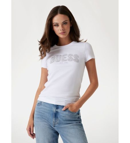 Til kvinder. W5GI04J1314 T-shirt med logo (M), Casual, Bomuld, Korte ærmer - Guess - Modalova