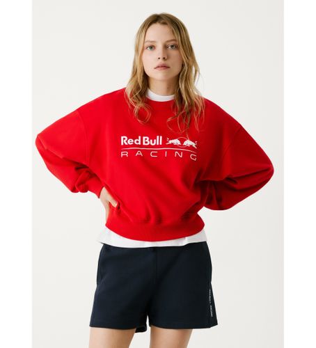 Til kvinder. RL580012 Sweatshirt med rund hals og rødt logo (XS), Casual, Bomuld - Red Bull Racing x Pepe Jeans - Modalova