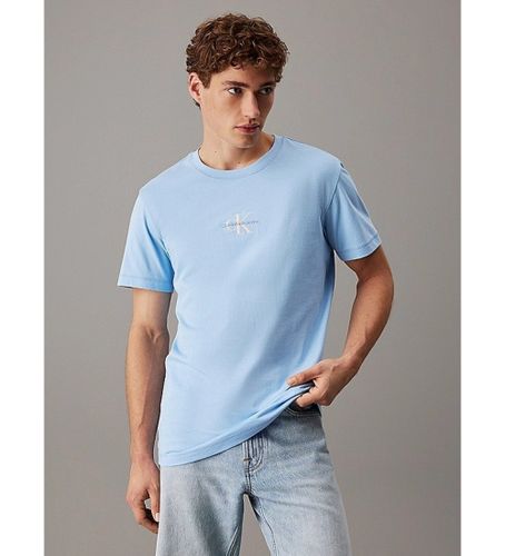 Til mænd. J30J325649 T-shirt med blåt monogram (L), Casual, Korte ærmer, Økologisk bomuld, Bæredygtig - Calvin Klein Jeans - Modalova