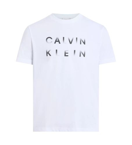 Til mænd. K10K114156 Kortærmet T-shirt med hvidt logo (M), Casual, Korte ærmer, Økologisk bomuld, Bæredygtig - Calvin Klein - Modalova