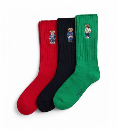 Til mænd. 449973049001 Sæt med 3 sokker , mario, (43-46), Afslappet, Bomuld, Blå - Polo Ralph Lauren - Modalova