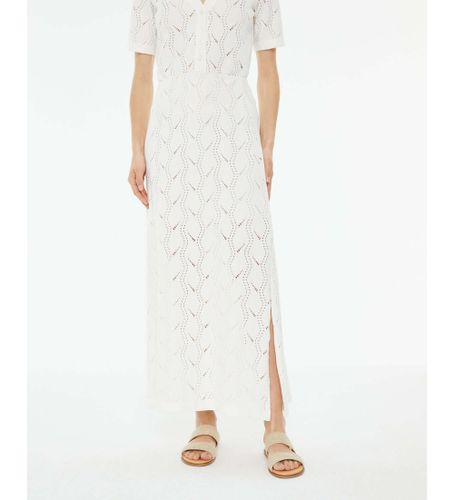 Til kvinder. V25FA422 Off-white gennembrudt nederdel med slids i siden (36), , Casual, Økologisk bomuld, Bæredygtig - SYSTEM ACTION - Modalova