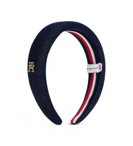 Til kvinder. AW0AW17433 Smart denim-pandebånd med navy-monogram (OSFA), Casual, Bomuld - Tommy Hilfiger - Modalova