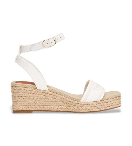 Til kvinder. FW0FW08805 espadrillos med kile og monotype (36), Stof, 5-8 cm, Spænder, Casual, Bæredygtig - Tommy Hilfiger - Modalova
