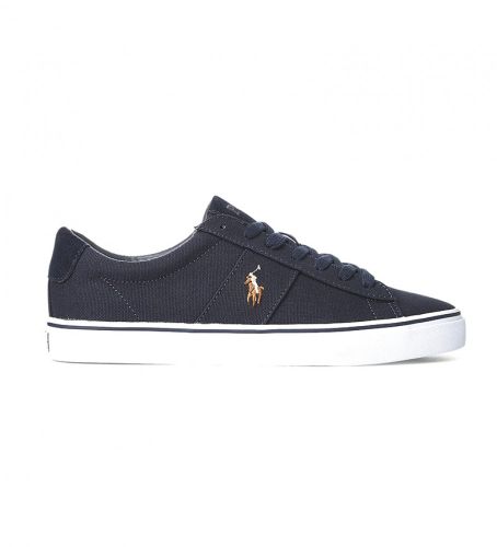 Til mænd. 816749369002 Sayer Canvas Sneakers navy (46), Stof, Fast, Blonder, Casual, Blå - Polo Ralph Lauren - Modalova