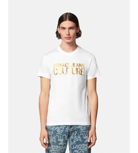 Til mænd. 78HAHE02-CJ00E T-shirt med logo, (XS), Casual, Bomuld, Korte ærmer - Versace Jeans Couture - Modalova