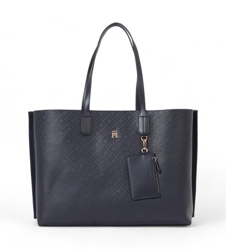 Til kvinder. AW0AW17195 Distinct tote bag navy (OSFA), Casual, Polyuretan, Blå - Tommy Hilfiger - Modalova