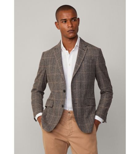 Til mænd. HM443469 Blazer i en blanding af uld og andre brune fibre (38/32), Casual, , Bomuld, Klassisk - Hackett London - Modalova