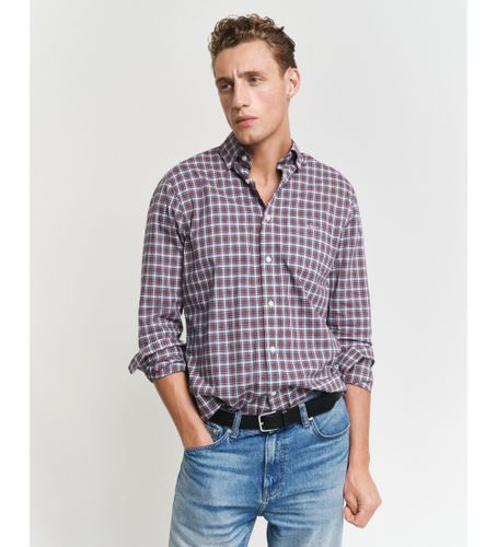 Til mænd. 3250002 Classic Poplin Plaid Shirt Regular Fit , Navy (S), Casual, Bomuld, Lange ærmer, Blå - Gant - Modalova