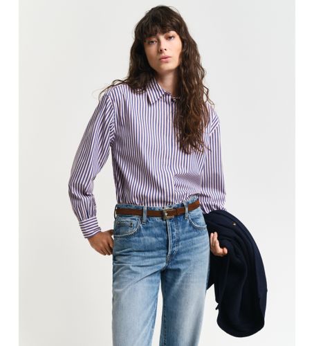 Til kvinder. 4300432 Stribet skjorte med voluminøse ærmer Relaxed Fit , (36), Casual, Bomuld, Lange ærmer - Gant - Modalova