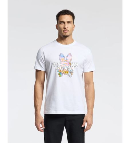 Til mænd. B6U456F200 Grafisk T-shirt Milos (XL), Casual, Bomuld, Korte ærmer - Psycho Bunny - Modalova