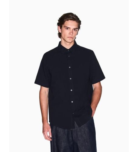 Til mænd. XM001237AF13141UB101 Navy-farvet garnskjorte (L), Casual, Bomuld, Korte ærmer - Armani Exchange - Modalova