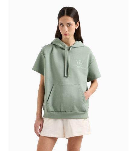 Til kvinder. XW000161AF11851U7231 Sweatshirt med hætte og korte ærmer, (L), Casual, Sport, Bomuld, Multisport - Armani Exchange - Modalova