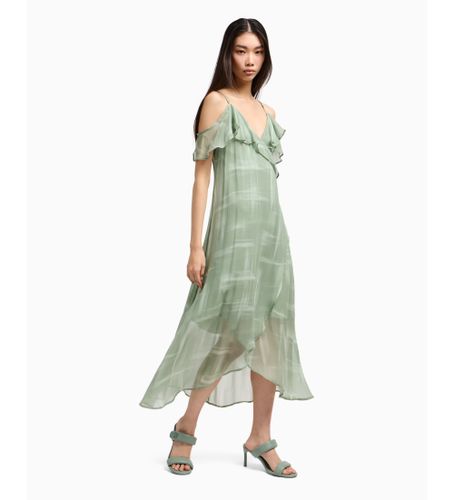 Til kvinder. XW000181AF12051F7037 Maxi crossover-kjole med justerbare tynde stropper og flæsedetaljer (XXS), Casual, Vis - Armani Exchange - Modalova