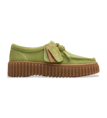 Til kvinder. 26181186 Torhill Bee grønne lædersko (36), 3-5 cm, Ruskind, Blonder, Casual - Clarks - Modalova