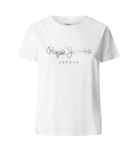 Til kvinder. PL505997 T-shirt Leticia (XS), Casual, Bomuld, Korte ærmer - Pepe Jeans - Modalova