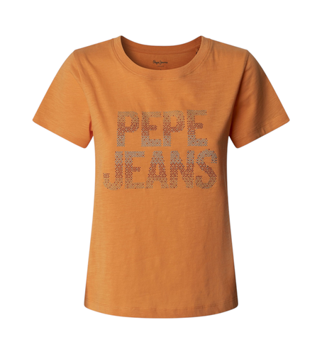 Til kvinder. PL506059 Victoria T-shirt (S), Casual, Korte ærmer, Økologisk bomuld, Bæredygtig - Pepe Jeans - Modalova