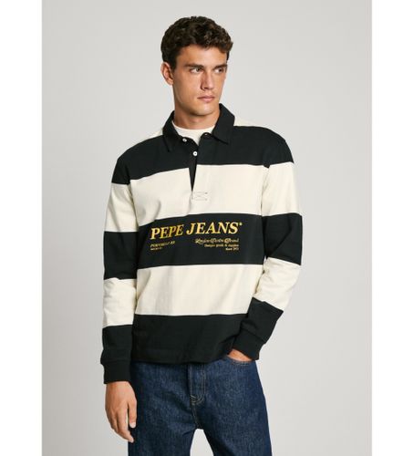 Til mænd. PM542230 Brandon polo shirt , (L), Casual, Bomuld, Lange ærmer, Bæredygtig - Pepe Jeans - Modalova