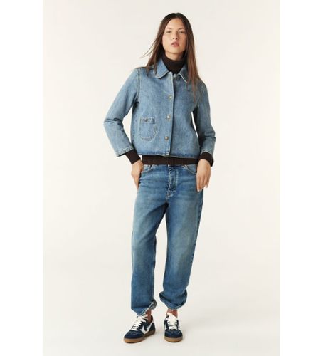 Til kvinder. 1E24TINY Lille jakke (40), Casual, Bomuld, Denim, 3/4 ærmer - BA&SH - Modalova