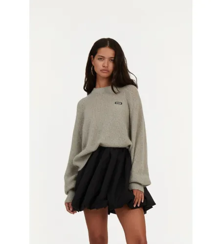 Til kvinder. 1128671125 Letvægtsstrikket trøje med gråt logo (34), Casual, Polyester, Lange ærmer, Bæredygtig - Rotate - Modalova